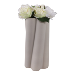 Vaso scanalato testurizzato moderno in gres per fiori, ideale per soggiorno, camera da letto, cucina, ufficio. - Product Image 2