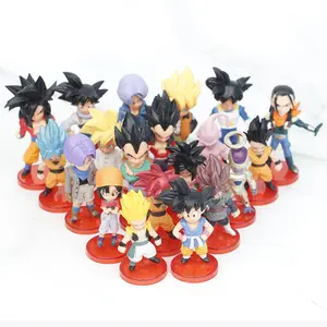 20ピース/ロットドラゴンボールフィギュアスーパーサイヤ人4ブウフリーザトランクス悟空ゴーハンベジータは小さな人形を繰り返さない