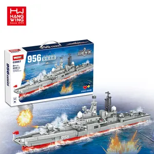 HW TOYS 808PCS regali di compleanno studente Educativos mattoni Building Blocks World Warship 956 Battleship Battle Ship Toy Model