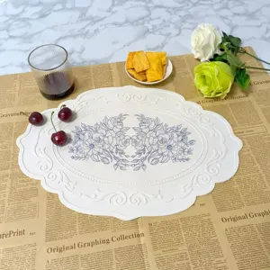 Moda özel tasarım kaymaz su geçirmez silikon Placemat Foladed masa Mat baskı ile