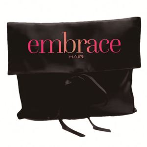 Pochette de luxe en satin de soie personnalisée avec logo, pour extensions capillaires, cosmétiques, rangement de perruques et sacs cadeaux - Product Image 4