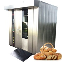 Maquinaria comercial para hornear pan, horno de panadería con 32 bandejas, estante giratorio para pan