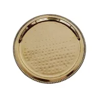 Assiette de service en acier inoxydable doré, moderne, écologique et de qualité supérieure pour mariages, fêtes, réunions de famille et restaurants
