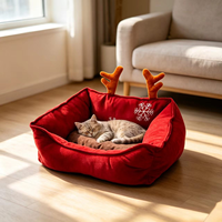 Lit pour chien de Noël, accessoires pour animaux de compagnie de Noël, lit rembourré pour chien