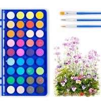 Palette de peintures à l'aquarelle avec pinceau, ensemble de 16 couleurs pour adultes et enfants, fournitures d'art pour débutants et professionnels