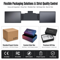 Écran portable triple AHXJKA 14 pouces IPS 1920x1200 16:10 60Hz compatible USB-C Thunderbolt pour extension d'écran d'ordinateur portable Win Mac