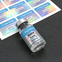 Étiquettes holographiques personnalisées pour flacons de 10 ml, autocollants holographiques, étiquettes pharmaceutiques