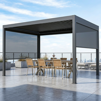 Système de pergola bioclimatique intelligent à structure autoportante renforcée, directement de l'usine, pour café et cour de loisirs
