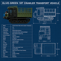 Camion benne sur chenilles robuste de 18 tonnes avec moteur diesel Yuchai, transporteur tout-terrain pour l'exploitation minière et la construction