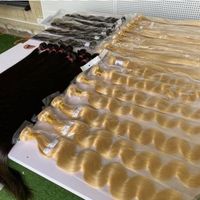 Vente en gros de mèches de cheveux 613 vierges russes, fournisseur de cheveux alignés à cuticule vierge brute, Extension de cheveux humains 613 blonds 100% 613