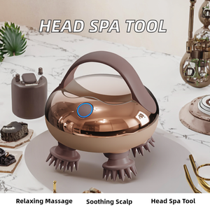 Masseur de tête électrique domestique tendance Outils de cuir chevelu en silicone avec lumière rouge Garantie 1 an Machine de spa à tête électrique - Product Image 2