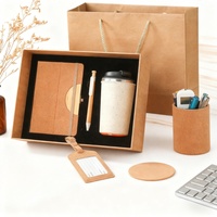 Set de Regalo Corporativo Personalizado Premium, Kit de Cuaderno y Bolígrafo con Grabado en Polvo de Café Reciclado, Regalos Empresariales Sostenibles