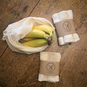 Bolsa de verduras de malla de algodón orgánico ecológico para frutas o verduras frescas - Product Image 2