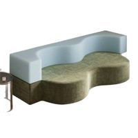 Canapé paresseux moderne et compact deux places en éponge, pliable avec housse en flanelle, multifonctionnel pour salon et petit appartement