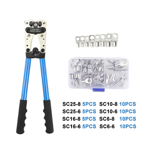 Outil de sertissage de connecteurs de fils non isolés de précision HX-50B 10-0AWG 6-50mm² SC 60 pièces, à pression à froid, le plus vendu - Product Image 2