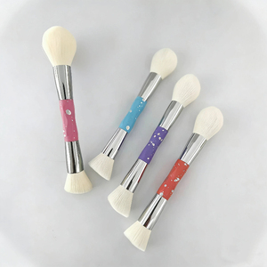 New Double Ended Flat Round Shaped Foundation Makeup Brush <b>Contour</b> Small Luxury Makeup Brushes <b>Cream</b> Designer Makeup Brush - Product Image 6