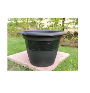 Pot de fleurs en plastique semi-rond de 16 pouces, grand pot de jardin pour plantes d'intérieur, d'extérieur, de balcon - Product Image 2