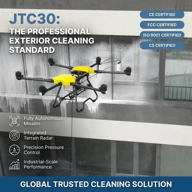 Joyance Professional Window Cleaning Drone Fully Autonomous Exterior Building Washer UAV with Radar Obstacle Avoidance System