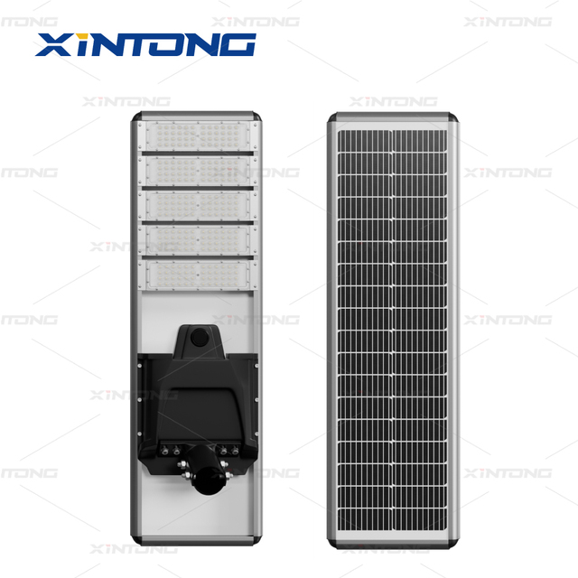 XINTONG IP65 Waterproof Battery-Powered All-in-One LED Street Light with Solar Panel for Road Use