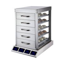 Chauffe-plats à quatre compartiments 16000W, cuiseur vapeur anti-brûlure à 4 trous en acier inoxydable pour Baozi et Dim Sum