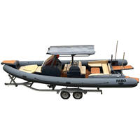 Bateau pneumatique de luxe de 28 pieds avec toilettes, RIB860 Orca Hypalon, coque en aluminium durable à fond en V profond, bateau pneumatique RIB avec barbecue