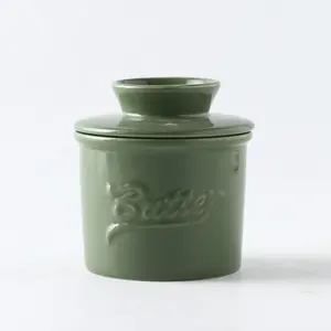 蓋付きバターディッシュ 頑丈なセラミックバターカップ フレンチバタークロック カウンター用 精巧な職人技で使いやすい - Product Image 6