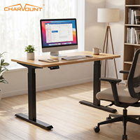 Cadre de bureau télescopique assis-debout à double moteur, pieds de table réglables en hauteur électriquement, télécommande, mémoire, pour la maison et le bureau