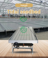 Banc de pépinière mobile Hangdi en alliage d'aluminium argenté, grand, sur roulettes, avec bacs en treillis métallique pour la culture de semis et plantes en serre