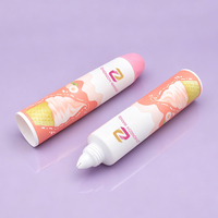 Tubes cosmétiques souples en PE OEM en gros avec bouchon conique en forme de fleur de crème glacée, tubes en plastique vides à presser pour l'emballage de crème pour les mains
