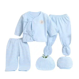 Neugeborene Baby Kleidung Geschenkset 5 Stück Kleidungs sets Unisex für Neugeborene Voller Sommer Langarm Sunny Gestrickt 100% Baumwolle