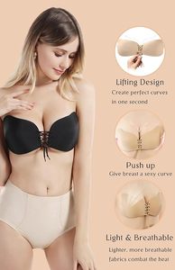 Reggiseno <span class=keywords><strong>push</strong></span>-<span class=keywords><strong>up</strong></span> da donna personalizzato in fabbrica, sexy, biadesivo, a coppa 3/4, con motivo a tinta unita, senza schienale, con spalline e ferretto, lavorato a maglia - Product Image 5