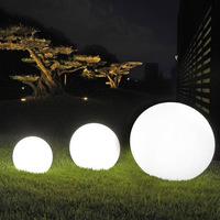Lampes de jardin sphériques électriques à LED éclairées en extérieur avec corps en plastique
