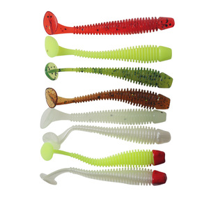 Señuelo suave con cola en T de 6 cm y 1,3 g, gusano artificial de silicona para pesca de lubina en agua dulce - Product Image 1