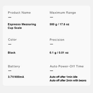 Báscula Digital para Café de 500g/17.9oz con Precisión de 0.1g, Batería de Litio de 3.7V/400mA, Pantalla Digital y Apagado Automático, con Función para Espresso - Product Image 3