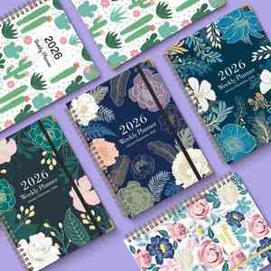 Cuaderno en Inglés 2026 A5, Agenda Espiral, Diario, Organizador, Tapa de Papel, Libro de Ejercicios de Escritura, Libro de Horarios - Product Image 2
