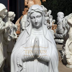 Statue <span class=keywords><strong>de</strong></span> la Vierge <span class=keywords><strong>Marie</strong></span> en marbre blanc sculptée à la main, figurine <span class=keywords><strong>de</strong></span> prière catholique pour la décoration <span class=keywords><strong>de</strong></span> <span class=keywords><strong>l</strong></span>'église et du jardin - Product Image 5