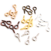 Lot de 200 mini-épingles à œil, crochets, œillets, vis filetées, 8 couleurs, fermoirs, crochets, accessoires pour la fabrication de bijoux DIY