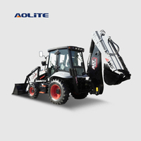 Chargeuse-pelleteuse compacte AOLITE BL90 2,5T, 4 roues motrices, chargeuse-tracteur, excavatrice, équipement de construction multifonction