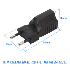 Adaptateur secteur noir EU vers US prise Euro vers convertisseur NEMA 5-15R 2 broches rondes vers prise femelle 3 broches 10A 250V - Product Image 6