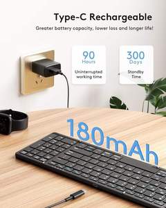 Multi-Language Layout CE ROHS Portable Rechargeable Foldable Universal bluetooth Keyboard Azerty Teclado Plegable - Product Image 6