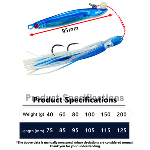 Señuelo de pesca Snakehead Flaming Moon Jig 40g 60g 80g 100g 150g 200g, cebo para pulpo, herramienta de pesca en alta mar desde embarcación - Product Image 5
