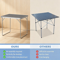 Table pliante portable légère en métal avec plateau en MDF de 5 mm, design moderne, petite table pour ordinateur portable, camping, pique-nique, plage, meubles d'extérieur