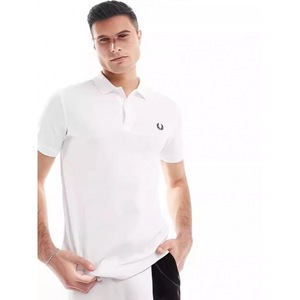 <span class=keywords><strong>PERRY</strong></span> T-shirt Polo d'été pour homme en coton brodé à manches courtes, couleur unie, style décontracté-chic - Product Image 2