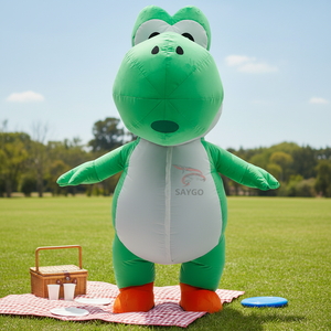Costume gonflable Yoshi vert pour Halloween, mascotte ambulante, figurine d'<span class=keywords><strong>action</strong></span> animale de dessin animé pour cosplay - Product Image 1