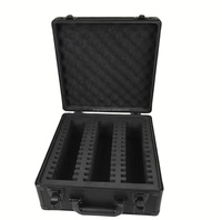 Boîtes de rangement pour cartes de sport rigides noires à 3 rangées avec cadre en aluminium, compatibles avec les chargeurs de cartes P-S-A BGS SGC Top Loaders