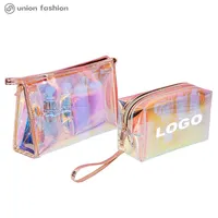 Небольшой минимальный заказ, логотип на заказ, новая модная прозрачная лазерная сумка, роскошная прозрачная голографическая косметичка с принтом на заказ