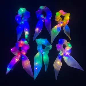 Led scrunchy sáng tóc Tie phát sáng hairband cô gái sinh nhật tóc Phụ kiện thanh bên ánh sáng lên ban nhạc cao su ban nhạc đàn hồi - Product Image 3