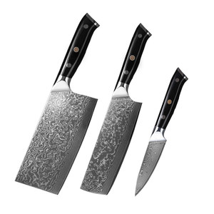 มีดหั่นแบบญี่ปุ่น ด้ามไม้ รุ่น Custom G10 Damascus Steel Chef's Slicing Knife ใช้ได้ทั้งมือซ้ายและขวา ปลอดภัยสำหรับเครื่องล้างจาน ใบมีดรูปตัววี ผิวซาติน - Product Image 3