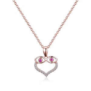 Plata de Ley 925 joyería Animal búho COLLAR COLGANTE para las niñas y las mujeres circón con Colar - Product Image 1