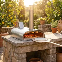 Four à pizza extérieur moderne, alimenté à des granulés de bois, portable, pieds pliables, résultats professionnels, saveur authentique du bois, gaz/granulés